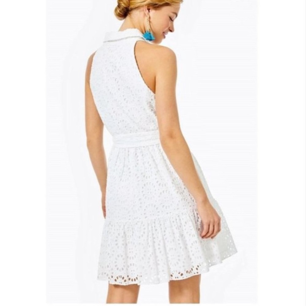 NWT! Lilly Pulitzer Resort White Beach Paradise Eyelet Trisha Shirtdress Size 4 - Picture 4 of 5